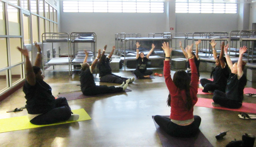 Women doing yoga in a group